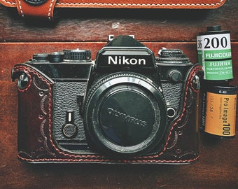 Handmade Leather Half Case for Nikon FE/FM Series