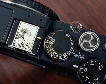 The Great Wave Handmade Camera Hot Shoe Cover and Shutter Soft Touch Button ǀ Perfect Accessories for Photographer ǀ Personalized Gift