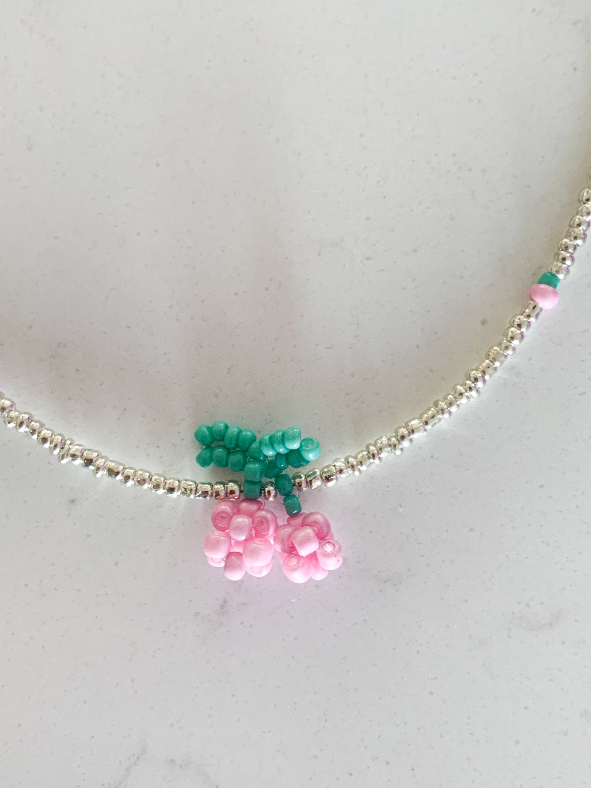 Cherry necklace beaded cherry necklace cherry beaded Etsy