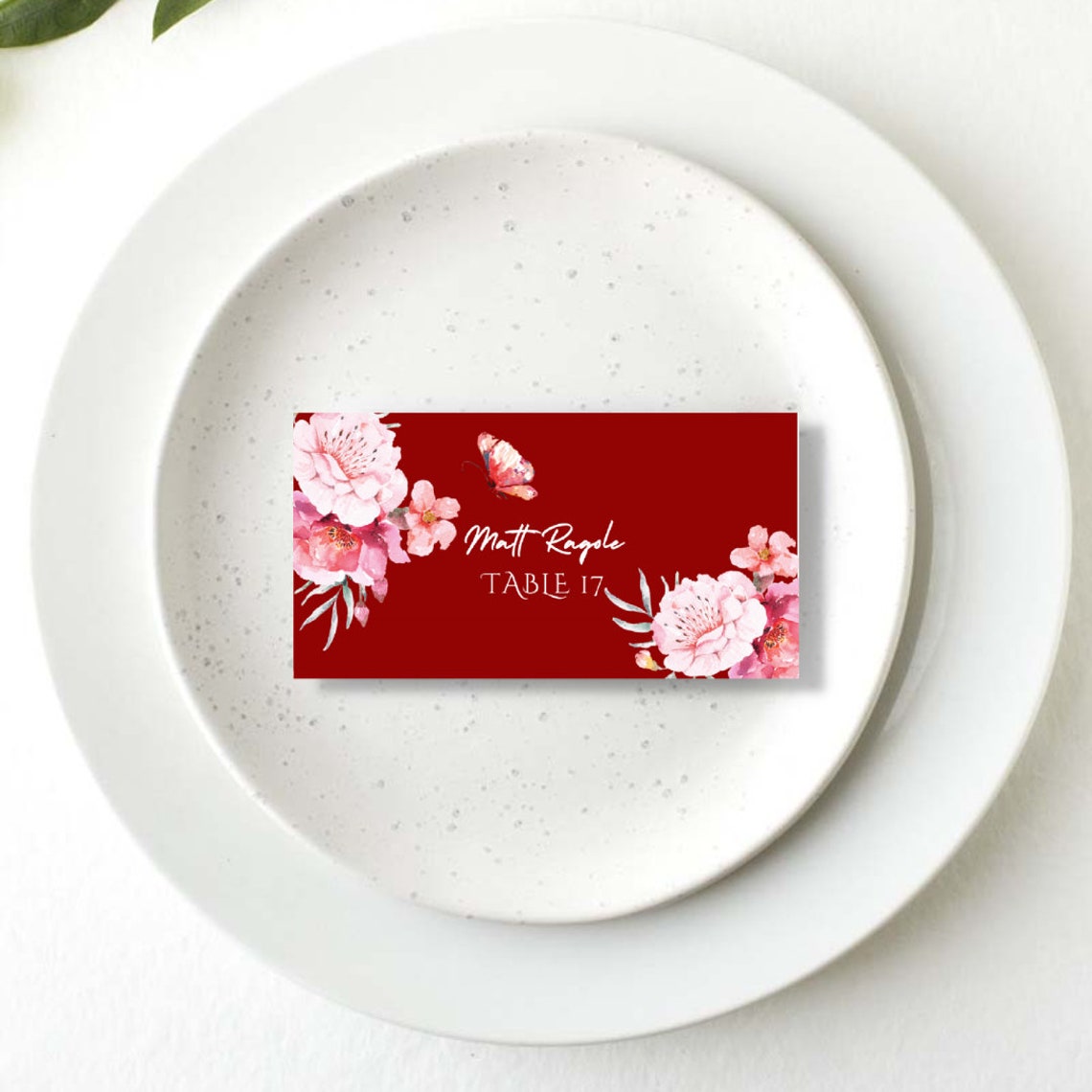 DIY FOLDED Place Card Template CANVA Template Card Printable Etsy