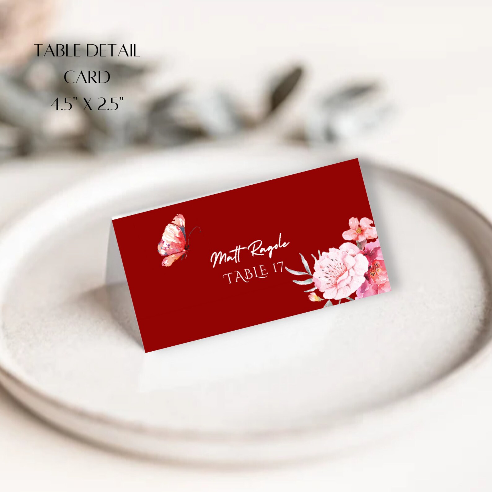 DIY FOLDED Place Card Template CANVA Template Card Printable Etsy