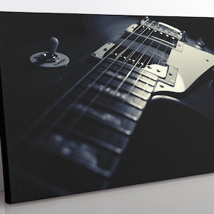 Framed Guitar Canvas Print: Modern Music Room Wall Art