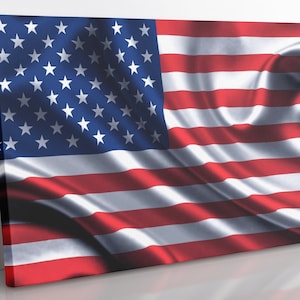 American Flag Canvas Wall Art: USA Home Decor Print