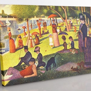 Seurat &#39;Sunday Afternoon&#39; Canvas Wall Art: Framed Fine Art Print