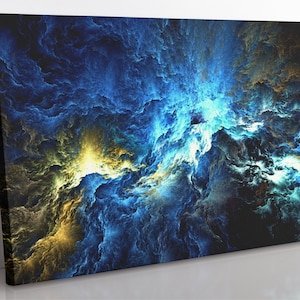 Abstract Art Nebula Canvas Wall Art, Abstract Fractal Art Home Decor Wall Art, Aesthetic Room Decor Boho Print For Office, Modern Art Print
