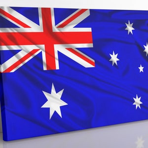 Australia Flag Canvas Wall Art, Australian Flag Print Home Decor Wall Art, Aesthetic Room Decor Australia Gift For Office, Living Room Art