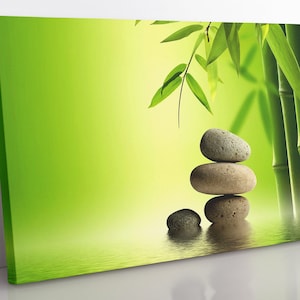 Zen Stones Spa Canvas Wall Art, Buddhist Meditation Canvas Print Home Decor Wall Art, Aesthetic Room Decor, Ready To Hang Zen Wall Art.