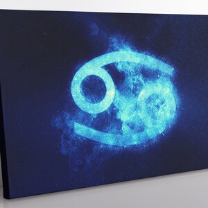 Cancer Zodiac Sign Canvas Print: Framed Astrology Wall Art