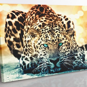 Framed Leopard Canvas Print: Modern Animal Wall Art