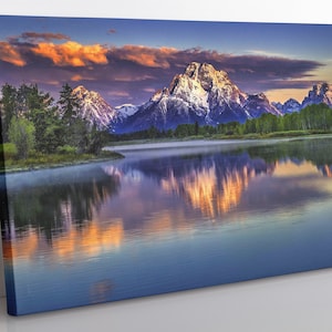 Grand Teton National Park Leinwand Wandkunst, Wyoming Mountain Forest Landschaft Wandkunst, Amerikanische Kunst LeinwandDruck Home Decor Wandkunst