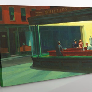 Edward Hopper Nighthawks Leinwanddruck: Gerahmte amerikanische Kunst