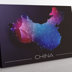 Mapa de China Lienzo Arte de pared, Gran enmarcado China Imprimir Decoración del hogar Arte de pared, Decoración estética de la habitación para la oficina, Impresión de arte de la sala de estar moderna
