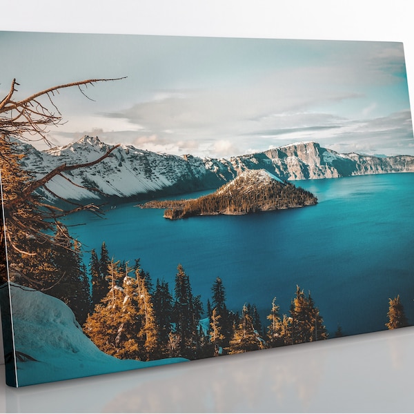 Framed Crater Lake Art Etsy