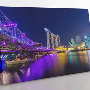 Canvasafdruk Singapore skyline: ingelijste stadsgezicht muurkunst