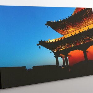 Great Wall Of China Golden Temple Canvas Wall Art, Large Framed Landscape Print Wall Decor, Aesthetic Room Decor Poster Print Home Gift