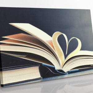 Amante de los libros Teacher Canvas Wall Art, Gran lienzo enmarcado Imprimir Decoración del hogar Arte de la pared, Biblioteca estética Decoración de la sala Regalo para el maestro