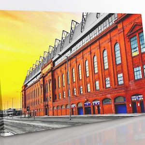 Ibrox Stadium Glasgow Rangers Canvas Wall Art, Large Framed Scotland Football Canvas Print Home Decor Wall Art, Ibrox Stadium For Office