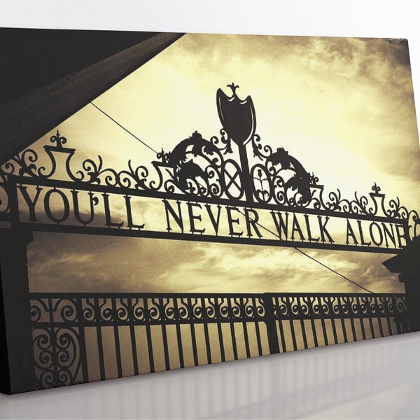 Liverpool Shankly Gates Anfield Canvas Wall Art, Framed Anfield Canvas Print Home Decor Wall Art, Room Decor Gift For Liverpool Fan