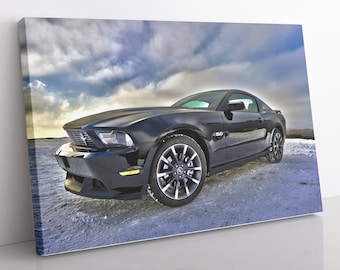 Ford Mustang Sport Car Canvas Wall Art, Large Framed Muscle Car Print Home Decor Wall Art, Aesthetic Room Decor For Office, Living Room Art