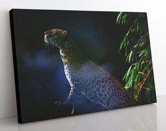 Leopard Canvastavla: Inramad djurväggkonst