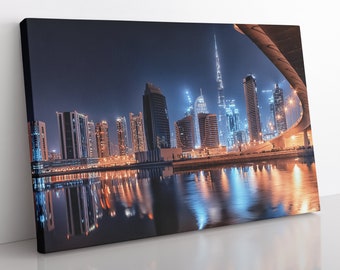 Dubai City Skyline Canvas Print: Large Framed Wall Art