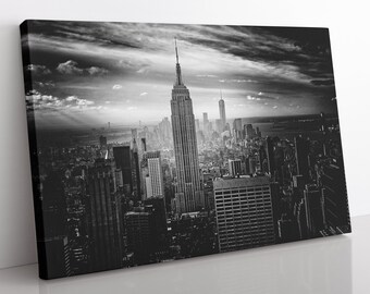 NYC Skyline Leinwand Druck: Manhattan Giclée Wandkunst
