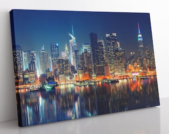 NYC Skyline Leinwand Druck: Manhattan Giclée Wandkunst
