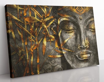 Buddha-Leinwand-Kunst, großer gerahmter Buddha-Leinwanddruck, Heimdekoration, ästhetische Raumdekoration, buddhistische Meditation, Wanddekoration
