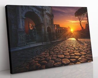 Rome Colosseum Canvas Print: Arch of Constantine, Sunset Home Decor