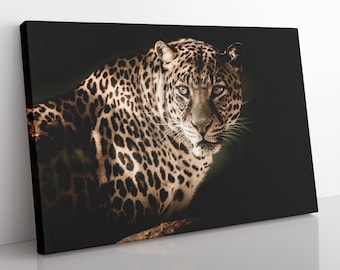Leopard Leinwanddruck: Gerahmte Tierwandkunst