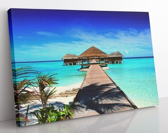 Maldives Canvas Print, Maldives Wall Art, Beach Print, Beach Wall Art ...