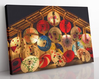 Japanese Umbrellas Canvas Print: Framed Japan Wall Art
