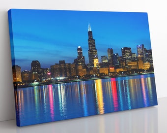 Chicago Skyline Leinwand Druck: Stadtbild Wand Kunst, Home Decor