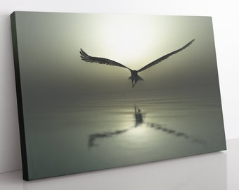 Eagle In Flight Canvas Print: Framed Bird Wall Art
