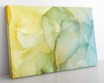 Abstract Marble Canvas Art: Framed Alcohol Ink Print