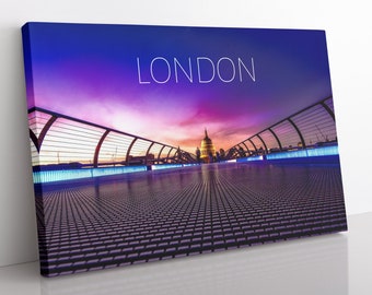 London Skyline Canvas Print: Large Framed Cityscape Wall Art