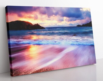 Irland Leinwanddruck: Strandlandschaft mit Rahmen