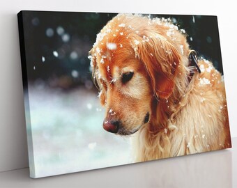 Labrador Retriever Canvas Wall Art, Large Framed Dog Canvas Print Home Decor Wall Art, Aesthetic Room Decor Labrador Print, Dog Lover Gift