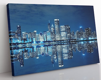 Chicago Skyline Leinwanddruck: Gerahmte Stadtansicht