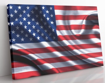 American Flag Canvas Wall Art: USA Home Decor Print