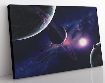 Solar System Canvas Print: Framed Space Wall Art