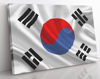 South Korea Flag Canvas Art: Korean Home Decor Print