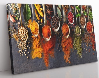 Spices Canvas Print: Kitchen Herbs, Framed Wall Art