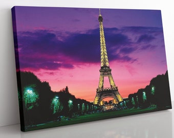 Paris Skyline Leinwanddruck: Gerahmte Stadtansicht Wandbild
