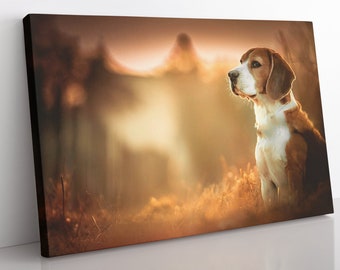 Beagle Canvas Wall Art, Framed Beagle Canvas Print Home Decor Wall Art, Aesthetic Room Decor Dog Print Gift For Dog Lovers, Wall Decor Print