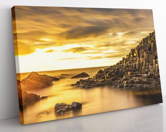 Giant's Causeway Sunset Canvas Print: Ireland Coastal Wall Art