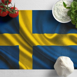 Sweden Flag Tempered Glass Cutting Board: Swedish Kitchen Decor