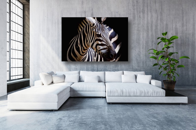 Zebra Canvas Wall Art Large Framed Zebra Print Home Decor Etsy Australia