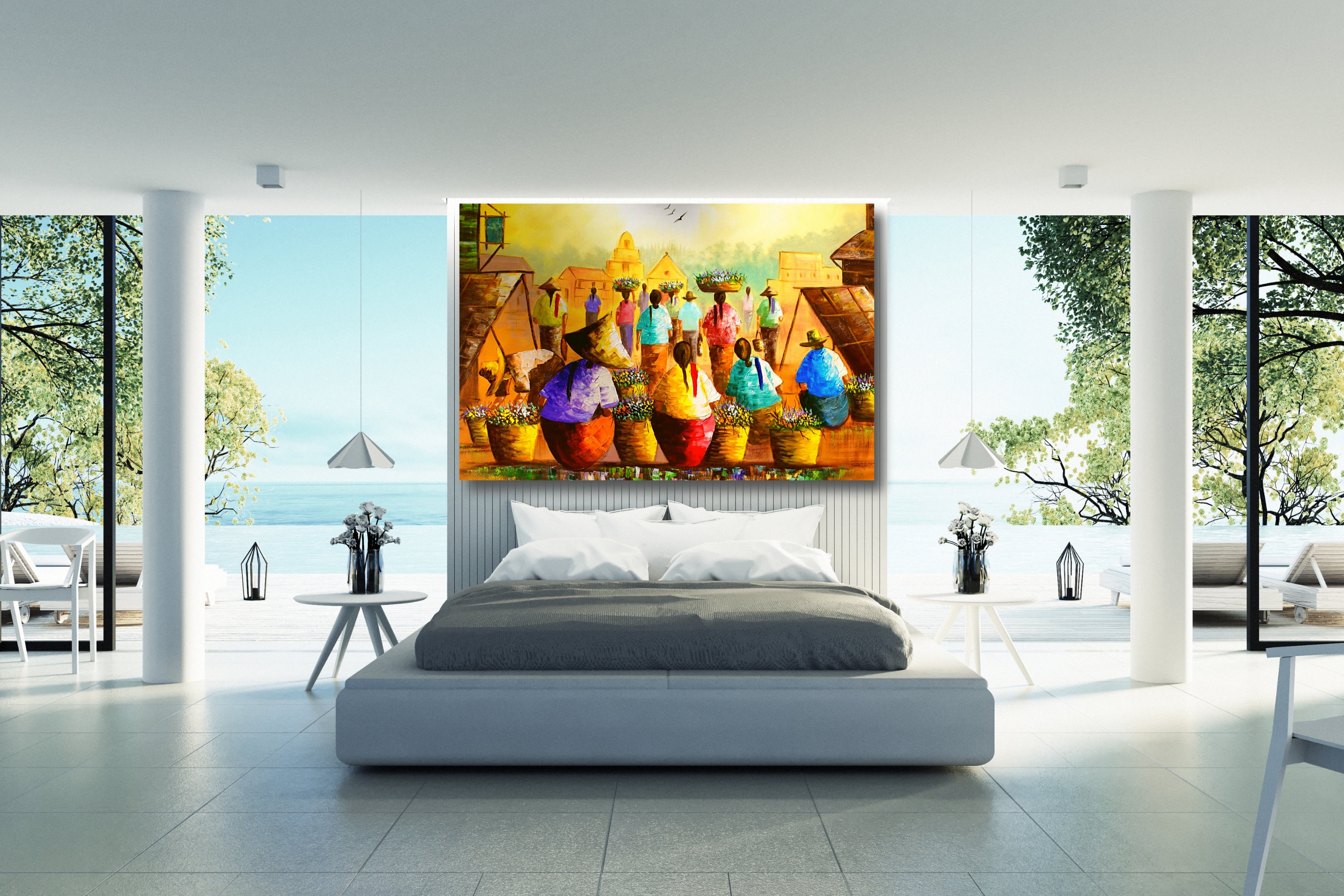 African Art Canvas Wall Art Large Framed Africa Print Home Etsy