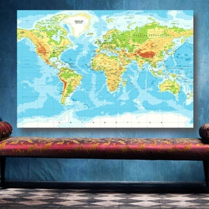 Large World Map Poster: Unframed Wall Art Print